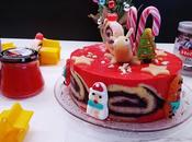 Tarta navidad arándanos, yogur fresas mazapán