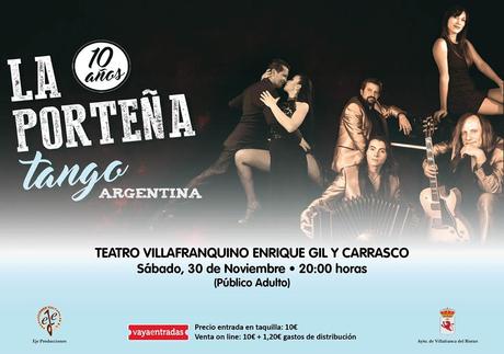 LA PORTEÑA TANGO llega este sábado al Teatro Villafranquino