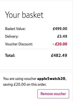 Obtenga £ 20 de descuento Apple Watch 5    Con BT