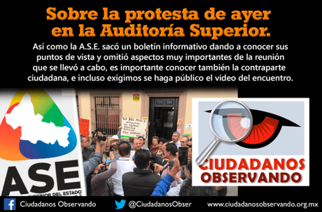 Protestan frente la ASE y la acusan de “lavado de cuentas públicas”