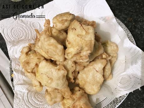 Alcachofas en tempura de azafrán sin gluten. Juego de blogueros 2.0