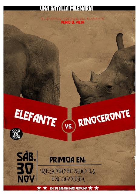 La duradera rivalidad entre el rinoceronte y el elefante