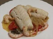 Bacalao horno gambas