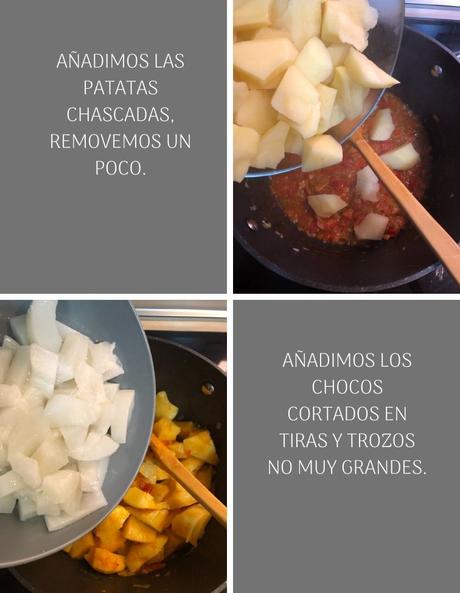 preparación-patatas-con-choco-y-langostinos