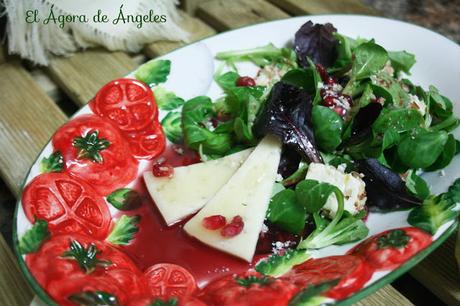 ensalada de brotes, vinagreta de miel