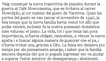 El pianista del gueto de Varsòvia, de Wladyslaw Szpilman