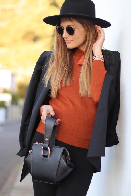 Flared pants and camel