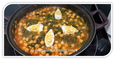 Garbanzos con espinacas