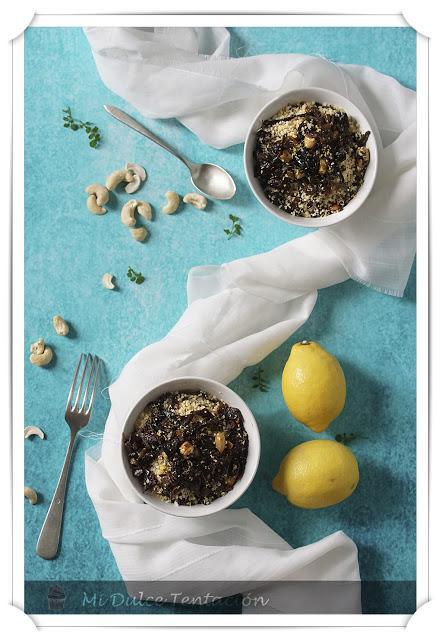 Cous Cous con Bimi, Setas y Anacardos Cous Cous con Bimi, Setas y Anacardos