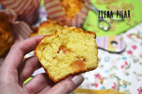 Muffins salados con membrillo, beicon y piñones