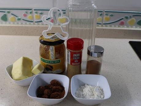 Ingredientes para hacer galletas de jengibre