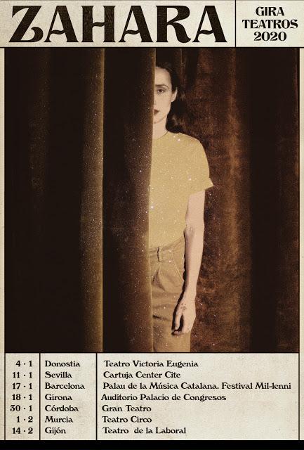 Gira de teatros de Zahara a principios de 2020 Gira de teatros de Zahara a principios de 2020