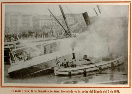 1908: Incendio del vapor Elvira, de la Compañía Serra