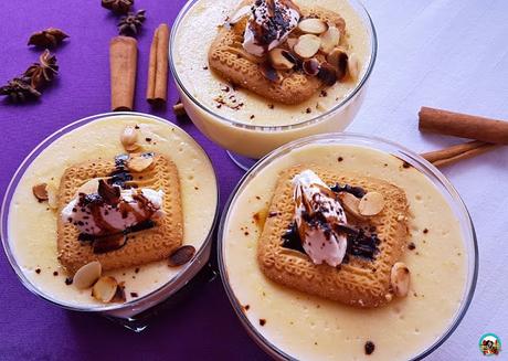 Mousse de plátano en vasos