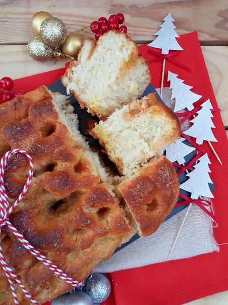 Brunsviger. Brioche danés navideño. Masas. Desayuno, merienda, horno, Cuca. Receta de Navidad Brunsviger. Brioche danés navideño. Masas. Desayuno, merienda, horno, Cuca. Receta de Navidad