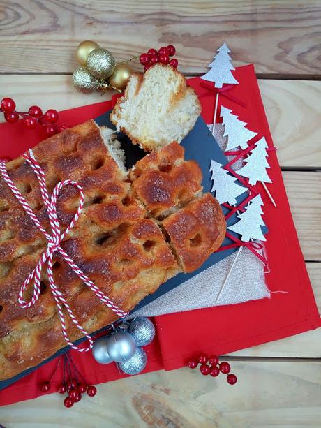 Brunsviger. Brioche danés navideño. Masas. Desayuno, merienda, horno, Cuca. Receta de Navidad Brunsviger. Brioche danés navideño. Masas. Desayuno, merienda, horno, Cuca. Receta de Navidad