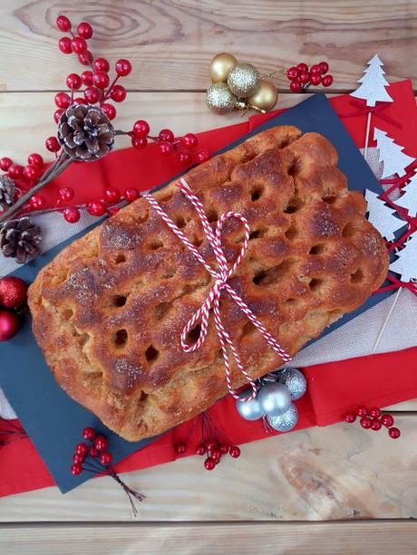 Brunsviger. Brioche danés navideño. Masas. Desayuno, merienda, horno, Cuca. Receta de Navidad Brunsviger. Brioche danés navideño. Masas. Desayuno, merienda, horno, Cuca. Receta de Navidad