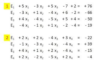 Exercises: Linear Equations Systems 4X4
