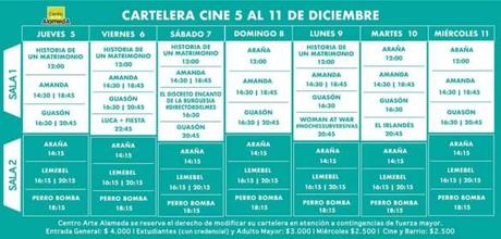 Esta es la Cartelera del Centro Arte Alameda del 5 al 11 de Diciembre