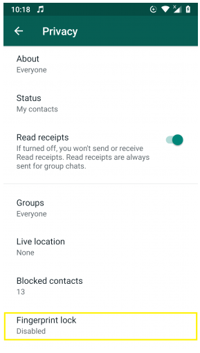 Cómo habilitar el Bloqueo de Huellas Digitales en WhatsApp para Android