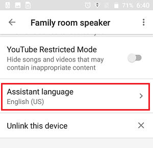 Cómo cambiar Google Home Voice y Accent