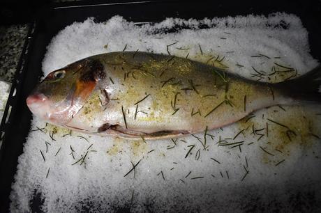 Dorada salvaje a la sal y romero