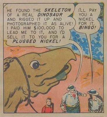 Un dinosaurio emplumado en un cómic de 1946