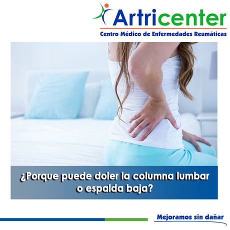 Artricenter: ¿Porque puede doler la columna lumbar o espalda baja?