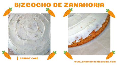 Bizcocho de zanahoria. Carrot cake casera con harina integral