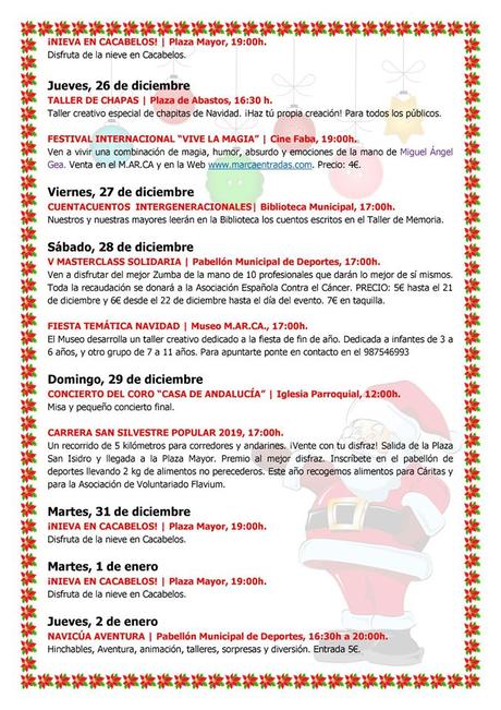 Programa de Navidad Cacabelos 2019