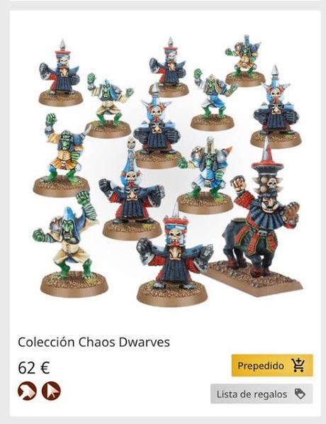 Precio del equipo/colección de los Enanos del Caos de Blood Bowl