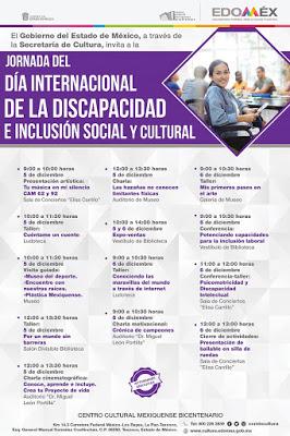DEDICA CENTRO CULTURAL MEXIQUENSE BICENTENARIO JORNADA POR DÍA INTERNACIONAL DE LAS PERSONAS CON DISCAPACIDAD