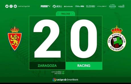 Zaragoza 2 – Racing 0: El Racing ausente 70 minutos