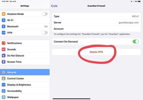 Cómo eliminar una VPN de iPhone o iPad