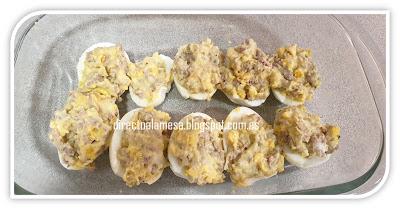 Huevos rellenos de carne