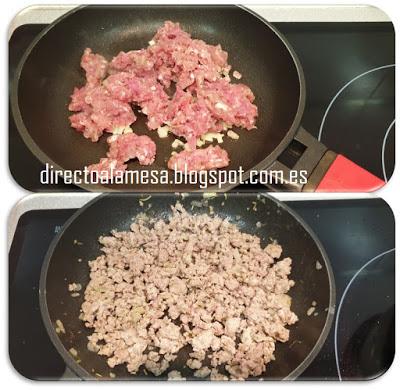 Huevos rellenos de carne