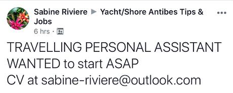 Trabajar como asistente personal en yates