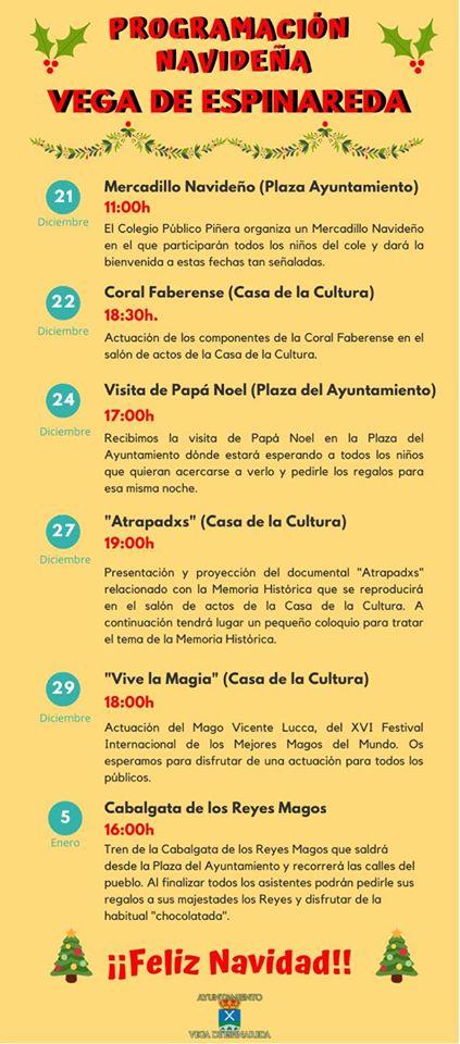 Programa de Navidad 2019 en Vega de Espinareda
