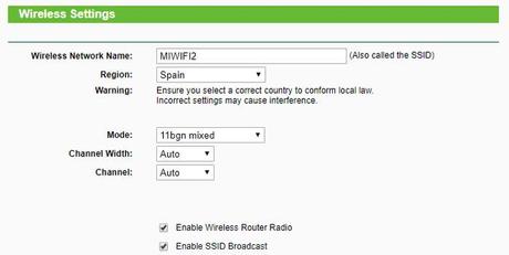 Cambiamos la configuración wireless del router