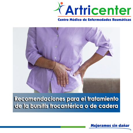 Artricenter: Recomendaciones para el tratamiento de la bursitis trocantérica o de cadera