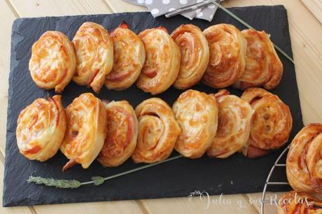 SAQUITOS DE PASTA FILO RELLENOS DE SETAS CON JAMÓN