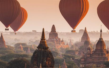 myanmar desde globos aerostaticos