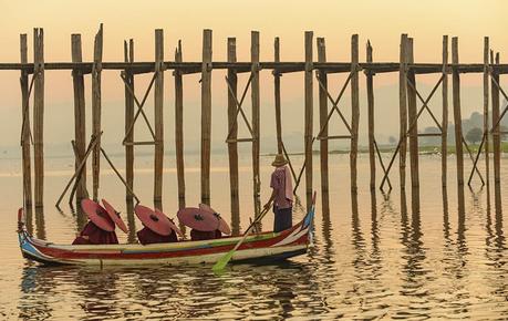 Myanmar paseo en barca de novios