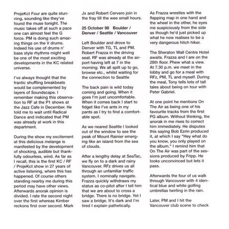 King Crimson - The ProjeKcts (ProjeKct One) - Live At The Jazz Cafe del Box  (1999)