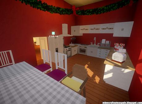 Casa nórdica navideña con interiores por Minecrafteate.