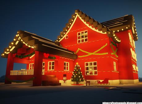 Casa nórdica navideña con interiores por Minecrafteate. Casa nórdica navideña con interiores por Minecrafteate.