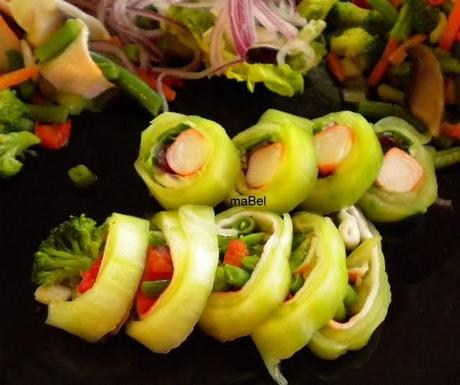 Rollos de pepino light (falso sushi)