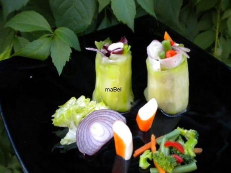 Rollos de pepino light (falso sushi) Rollos de pepino light (falso sushi)