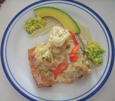 Bacalao gratinado y Salsa de Coliflor