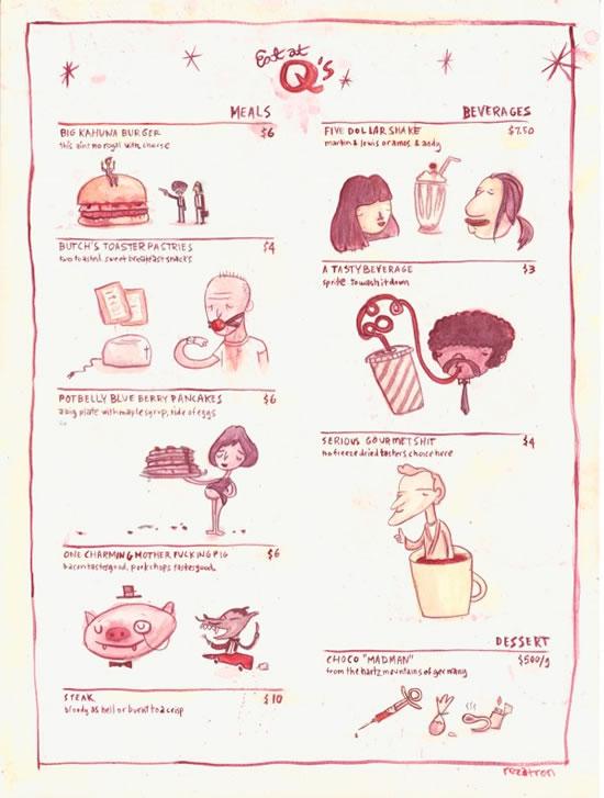 Eat At Quentins :: menú de Pulp Fiction